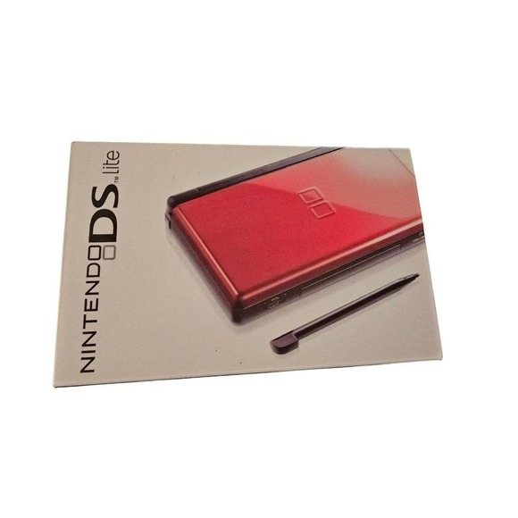 Nintendo DS Lite Handheld Game Console Red with Stylus and Charger